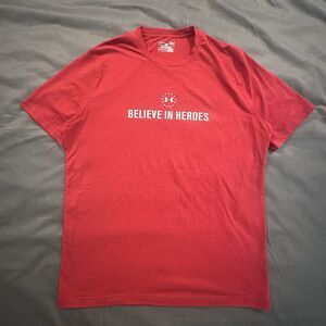 Under Armour Wounded Warrior Project Shirt Believe In Heroes Mens Large Red